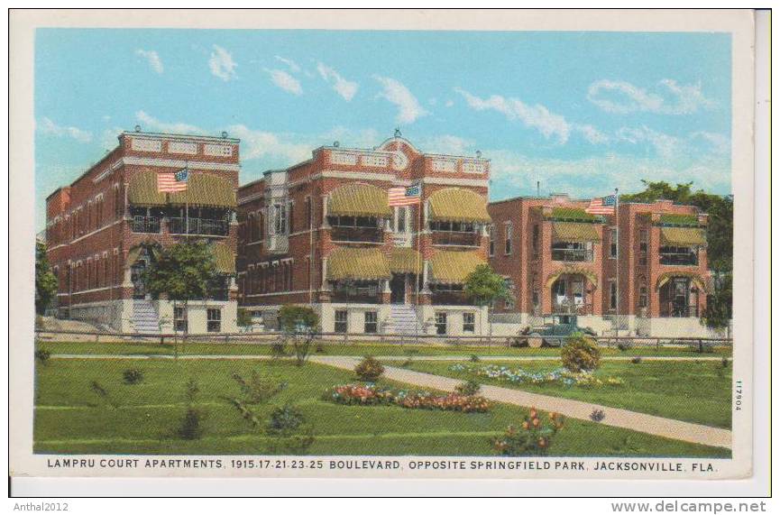 Lampru Court Apartments 1915-17-21-23-25 Boulevard Opposite Springfield Park Automobil Um 1930 - Jacksonville