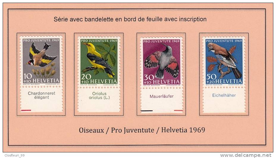 Série Oiseaux 1969, Luxe, Avec Tags (bandelettes) Nom De Chaque Espèce (auf Deutscht). Gomme Intégrale - Neufs