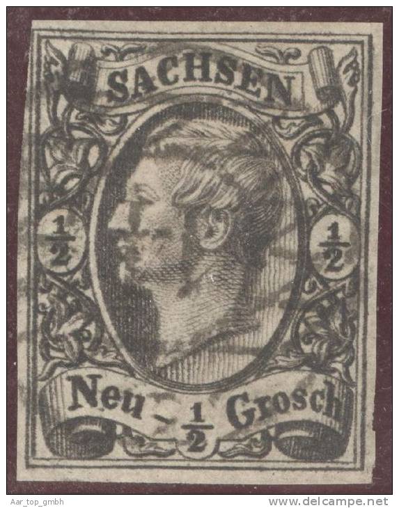 Sachsen 1855 Mi#8 Mit Nr.-Vollstempel #14 Bautzen - Saxe