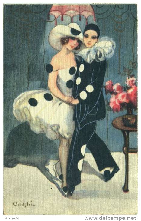 Chiostri Carlo - Carnival, Art Deco, 1927., Ballerini & Fratini No.197 - Chiostri, Carlo