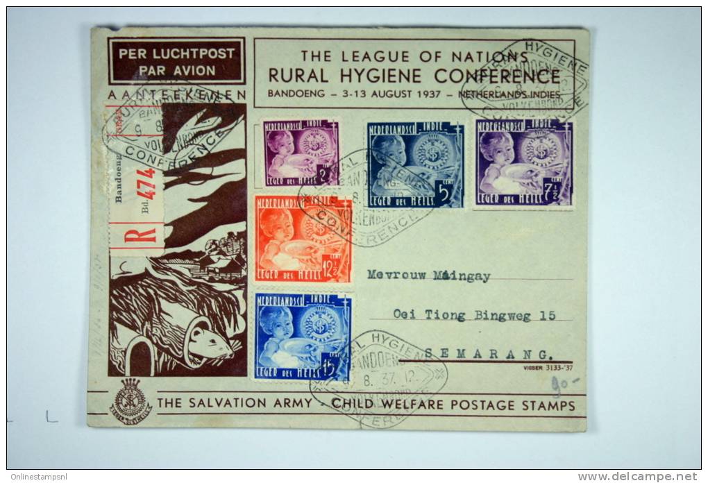 Netherlands Indies, 1937 Rural Hygiene Conference, Salvation Army  Child Welfare Stamps - Nederlands-Indië