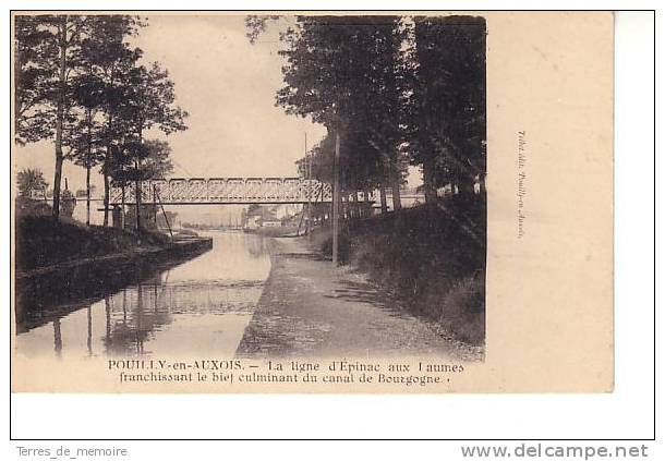 Pouilly En Auxois : La Ligne D'Epinac Aux Laumes Franchissant Le Bief Du Canal De Bourgogne (Editeur Tribet) - Autres & Non Classés