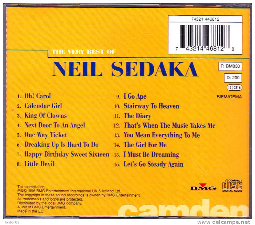 Neil Sedaka - The Very Best Of  - 16 Titres . - Rock