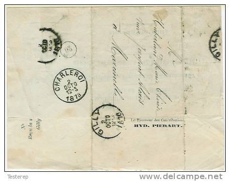 Document Administrat. De Gilly 2 Oct 1878 Vers Charleroi 2 Octo 1878 - Autres & Non Classés