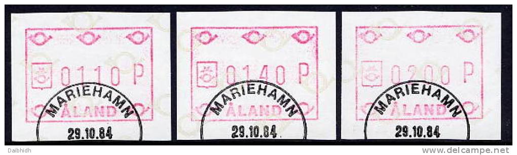 ALAND ISLANDS 1984 ATM Labels Set Of 3 Values Used  Michel 1 - Ålandinseln