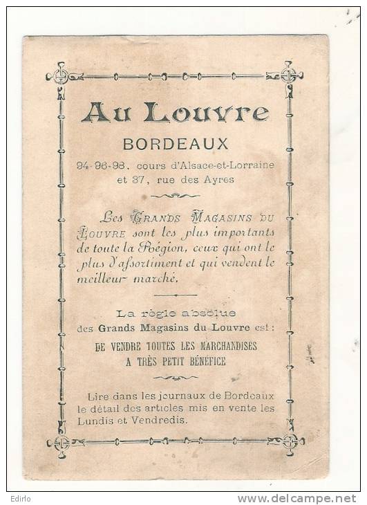 - Magasin  Au LOUVRE BORDEAUX -  Les Grands Magasins Du Louvre - Petit Pli (7x13) - Other & Unclassified