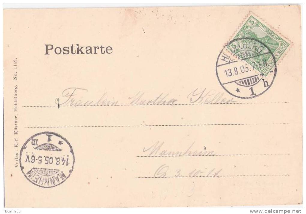 Gruß Aus Waldhilsbach Neckargemuend Jugendstil Gesamtansicht Apfel Passepartout Karte 13.8.1905 - Neckargemünd