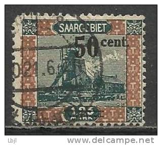 SARRE , SAARGEBIET , Surchargé " 50 Cent. " Sur 1.25 M , Puits De Mine , 1921 , N° YT 77 - Usati