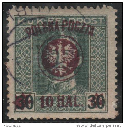 POLONIA 1919 - Yvert #101a - VFU (sobrecarga Violeta) - Usados