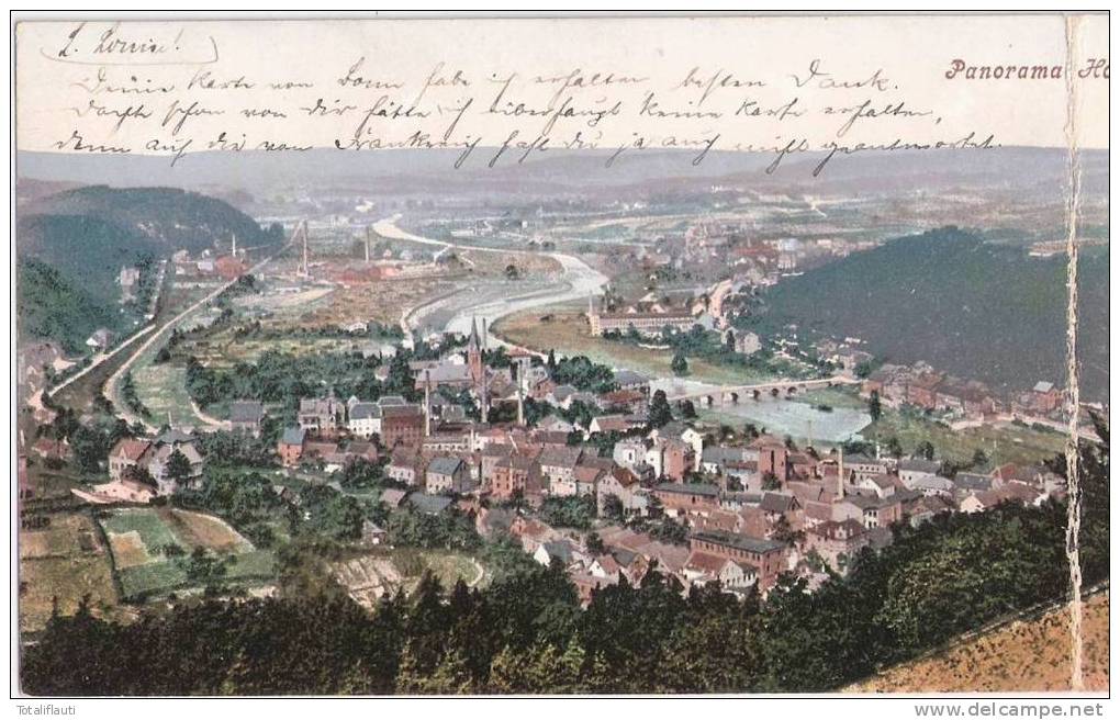 Hagen Hohenlimburg Panorama Color Doppel Klappkarte 18.10.1906 Gelaufen - Hagen