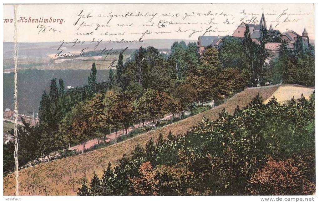 Hagen Hohenlimburg Panorama Color Doppel Klappkarte 18.10.1906 Gelaufen - Hagen