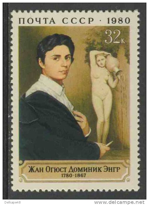 Soviet Unie CCCP Russia 1980 Mi 4987 ** “Self-portrait” And “The Spring” – By Jean Ingres – French Painter / Nude / Akt - Desnudos