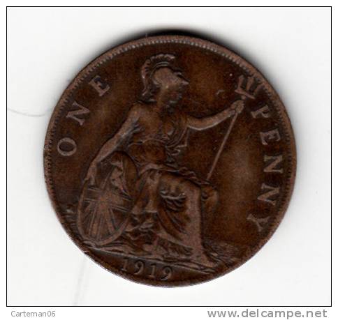 Pièce - Grande Bretagne - 1 Penny Edwardvs V - 1919 - D. 1 Penny
