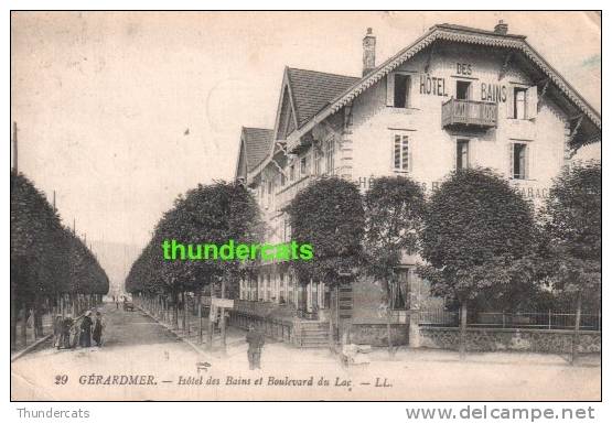 CPA 88 GERARDMER  HOTEL DES BAINS ET BOULEVARD DU LAC - Gerardmer