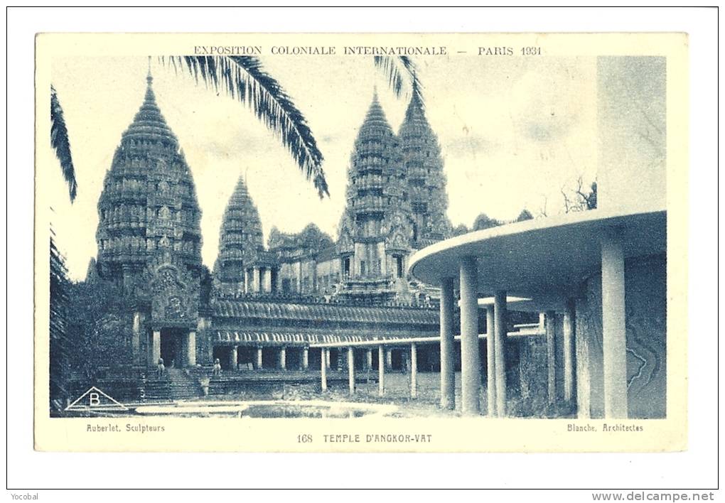 Cp, 75, Paris, Exposition Coloniale Internationale - 1931 -Temple D'Angkor-Vat, écrite - Expositions