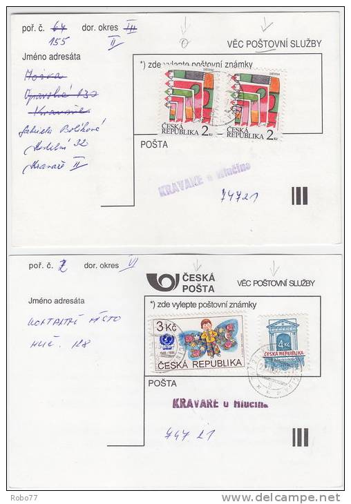 Czech Republic. Three Cards, Covers. Kravare U Hlucina. (F02033) - Cartes Postales