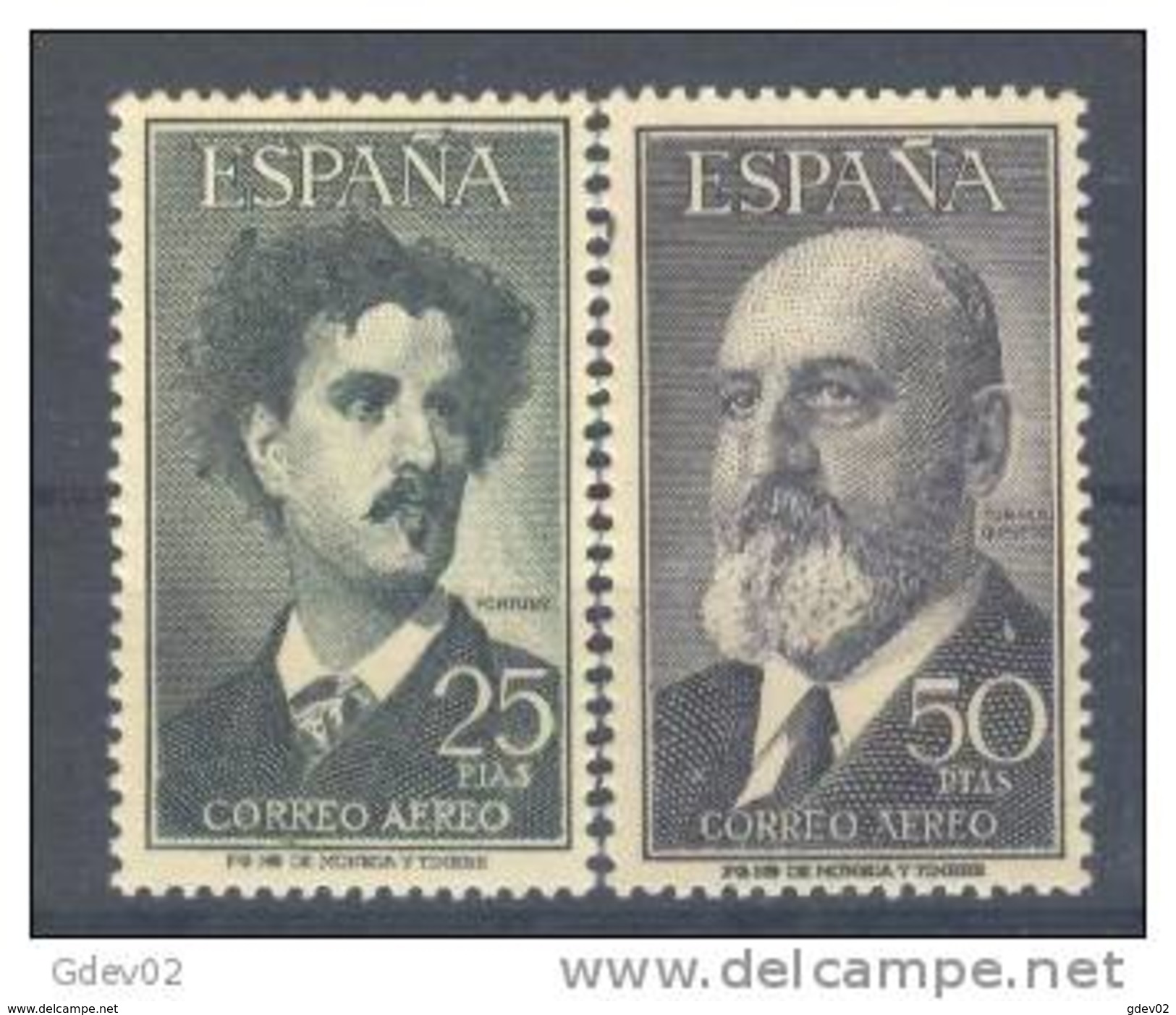 ES1164-L3677.Aereo.. Spain.Espagne.FORTUNY  Y T. QUEVEDO.1955/6 (Ed 1164/51**) Sin Charnela - Nuevos