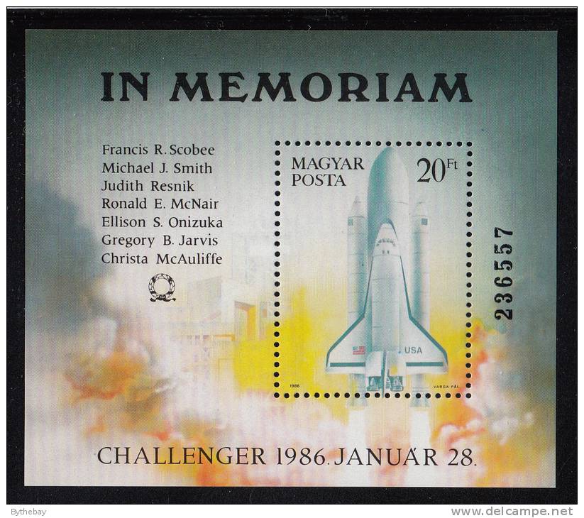 Hungary MNH Scott #2971 Souvenir Sheet 20fo Space Shuttle 'Challenger' In Memoriam - Unused Stamps