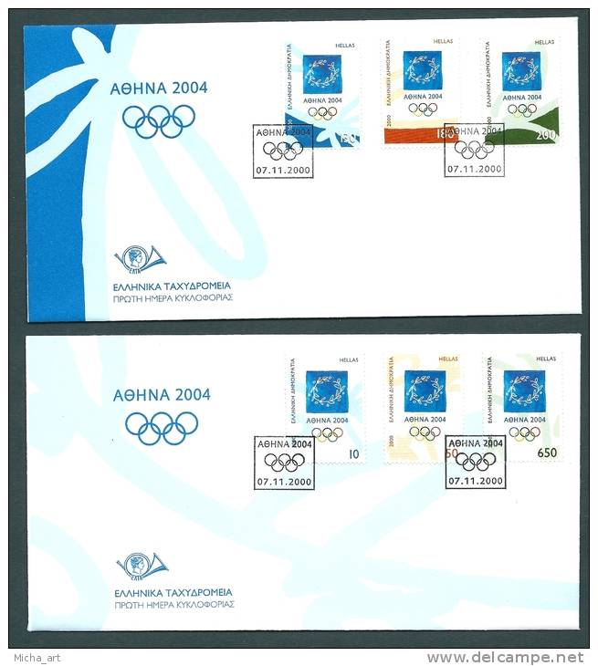 Greece 2000 For The Athens Olympic Games Of 2004 Set FDC - FDC