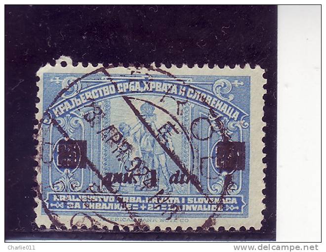 FEDERATION-CROWN-SHS-OVERPRINT- 1 DIN-POSTMARK-BROD-CROATIA -YUGOSLAVIA-1922 - Used Stamps