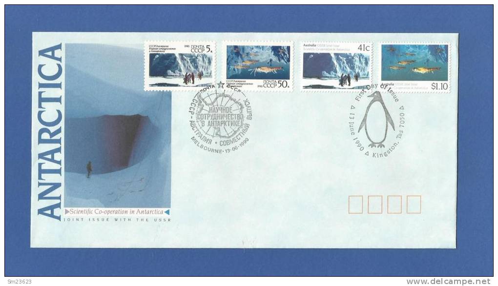 Australien 1990  Mi.Nr. 1215 / 16, First Day Of Issue  13 June 1990 - Joint Issue With The USSR - - FDC