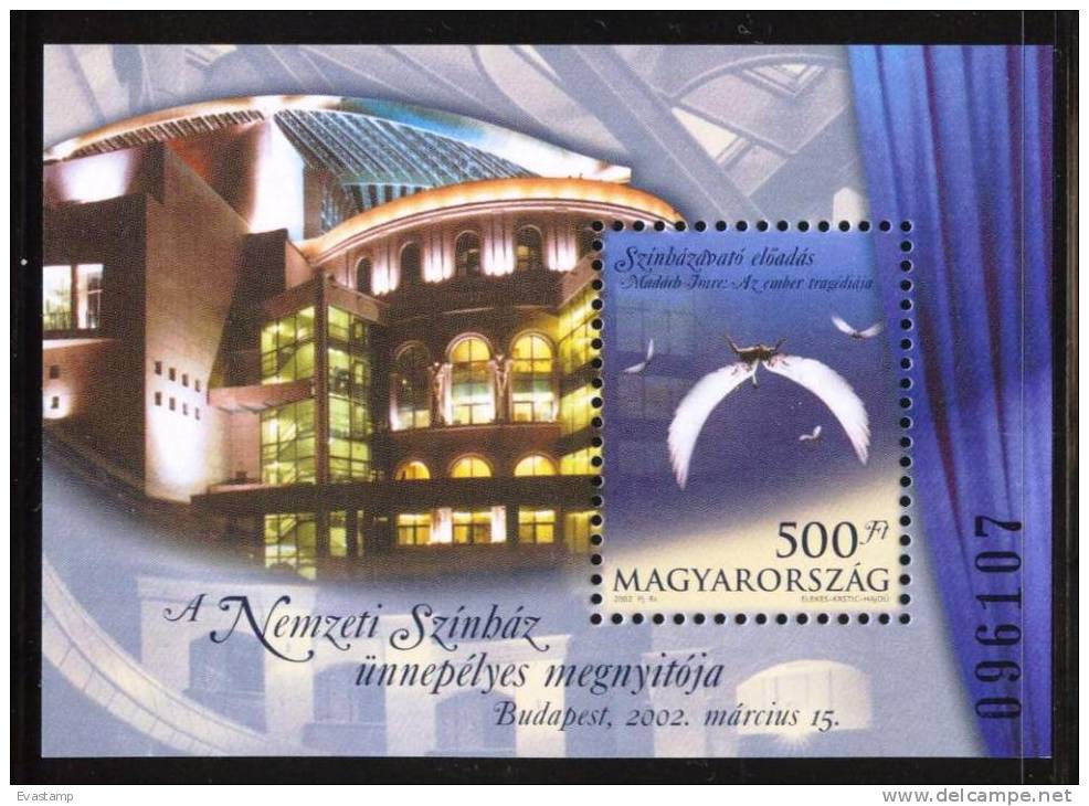 HUNGARY - 2002. S/S - Opening Of National Theater  MNH!! Mi Bl.270. - Ongebruikt