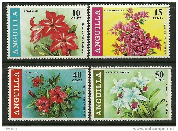 Anguilla     " Flowers "     Set    SC# 70-73  MNH** - Anguilla (1968-...)