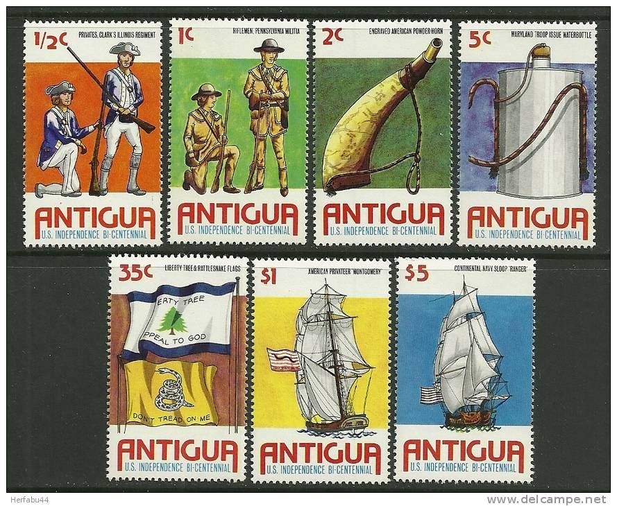 Antigua     " American Bicentennial "     Set    SC# 423-29  MNH** - 1960-1981 Autonomie Interne