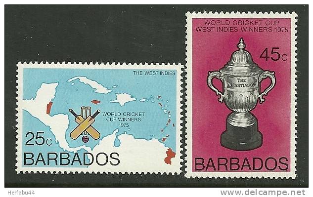 Barbados     " Cricket "    Set    SC# 438-39  MNH** - Barbades (1966-...)