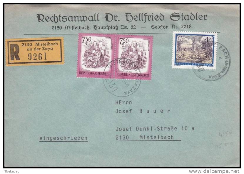 Austria 1985, Registred Cover - Lettres & Documents