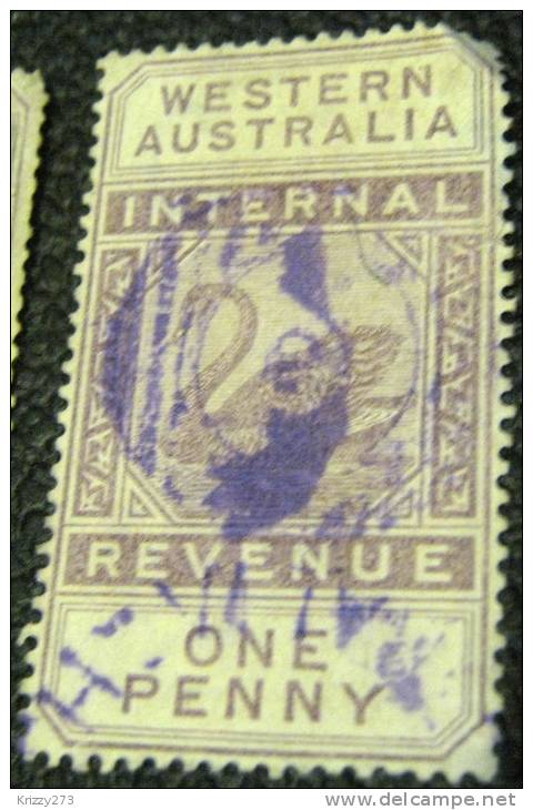 Western Australia 1893 Swan Internal Revenue 1d - Used - Revenue Stamps