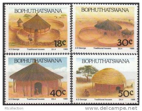 South Africa SA Bophuthatswana 1989 Traditional Houses House Achitecture Culture Stamps MNH SG 227-230  Michel 227-230 - Bophuthatswana