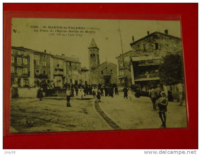 ARDECHE-SAINT MARTIN DE VALAMAS-5335-LA PLACE DE L´EGLISE-ANIMEE - Saint Martin De Valamas