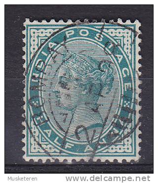 British India 1882 Mi. 31 B    ½ A Queen Königin Victoria BOMBAY Cds. - 1882-1901 Empire