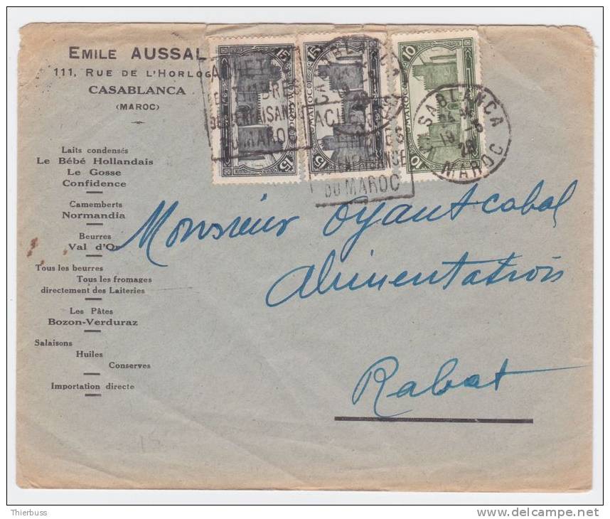 Lettre De Casablanca Maroc Daguin Achetez Les Timbres De Bienfaisance Du Maroc 1929 Emile Aussal - Altri & Non Classificati