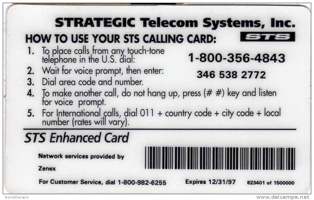 Thème Monnaie : "Good As Gold" Prepaid Calling Card : Strategic Telecom Systems, Inc. - Francobolli & Monete