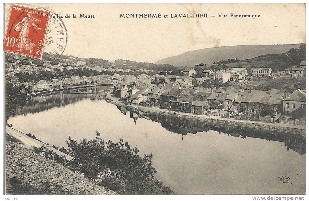 Vallée De La Meuse - MONTHERME ET LAVAL-DIEU : Vue Panoramique - Cachet De La Poste 1913 - Montherme