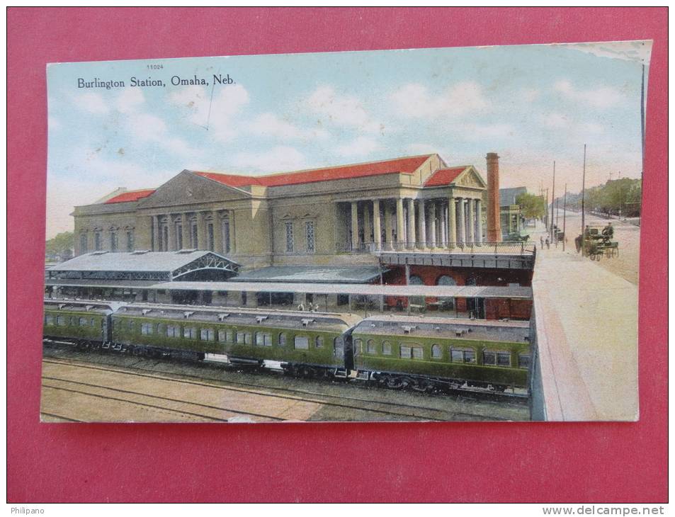 Nebraska > Omaha   Burlington Train Station  Ca 1910--      --------------      ---ref 873 - Omaha