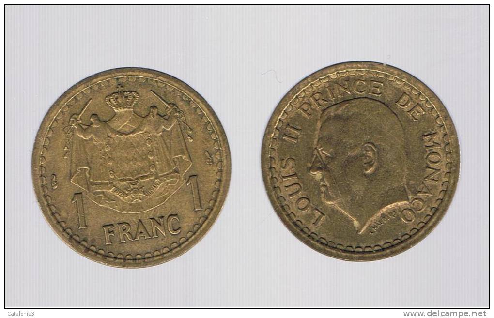 MONACO - 1 Franc  KM120a - 1922-1949 Louis II.