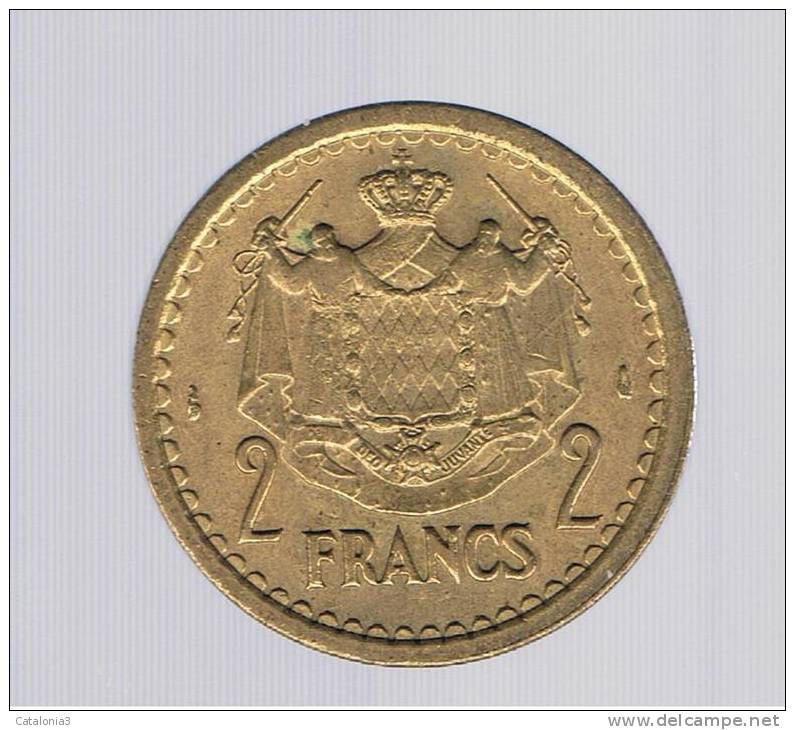 MONACO - 2 Francs   KM121a - 1922-1949 Louis II