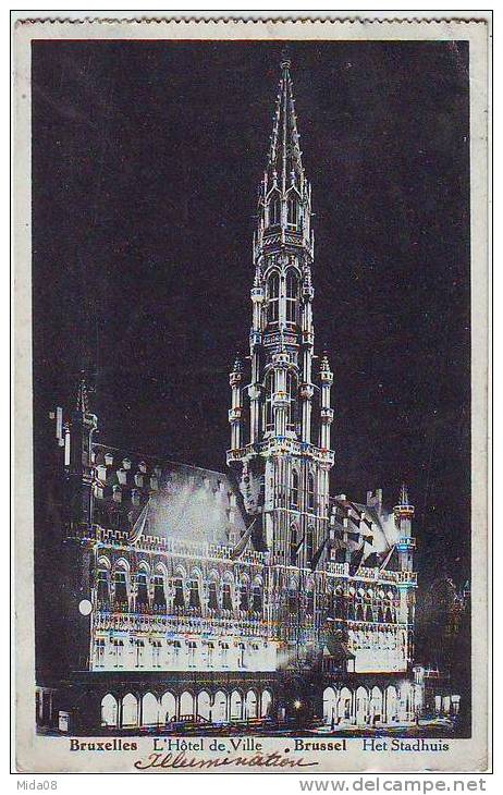 BRUXELLES LA NUIT. L'HOTEL DE VILLE - Bruxelles La Nuit