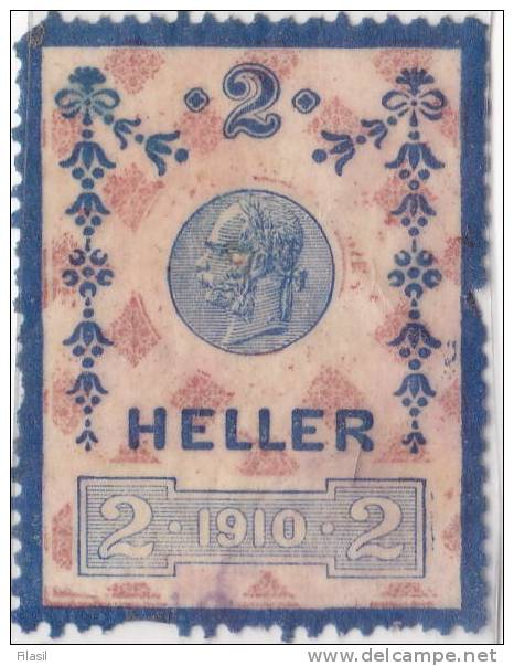 SI53D AUSTRIA OSTERREICH Marche Marca Da Bollo FISCALE 2 Heller Usata - Revenue Stamps