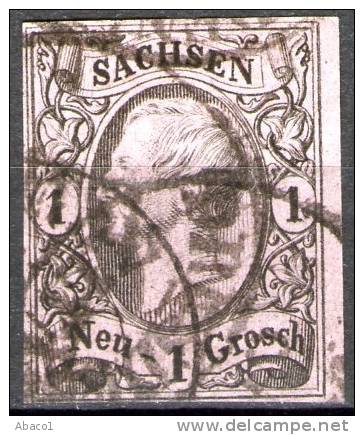 Stempel Dresden Und Greiz Auf Randstück 1 Neu-Groschen Rosa Nr. 9I - Saxe