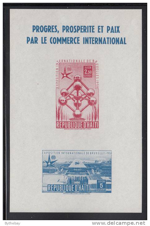 Haiti MNH Scott #C114a Souvenir Sheet Imperf 1958 Brussels World's Fair - Haïti