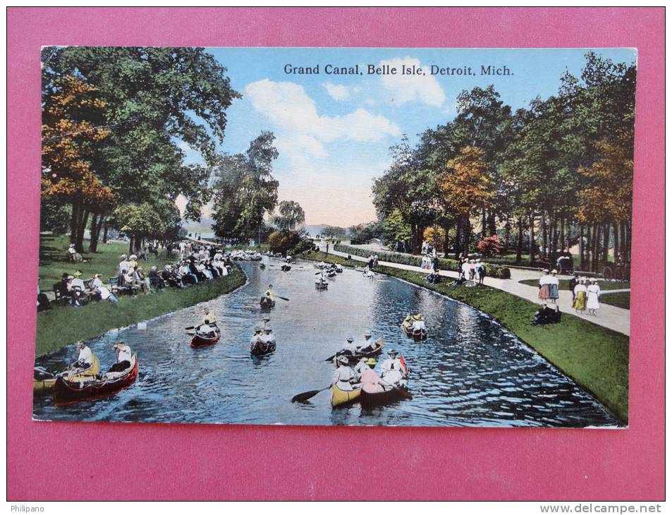 - Michigan > Detroit   Grand Canal  Belle Isle --ca 1910 -ref 874 - Detroit
