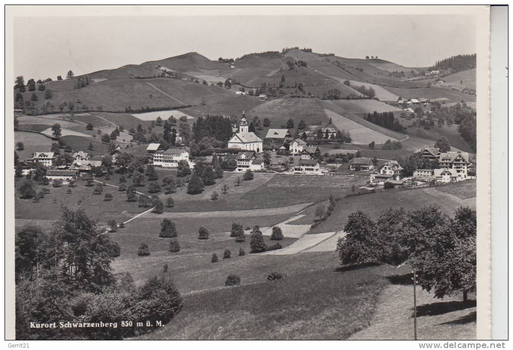 CH 6103 SCHWARZENBERG 1954, Ortsansicht - Schwarzenberg