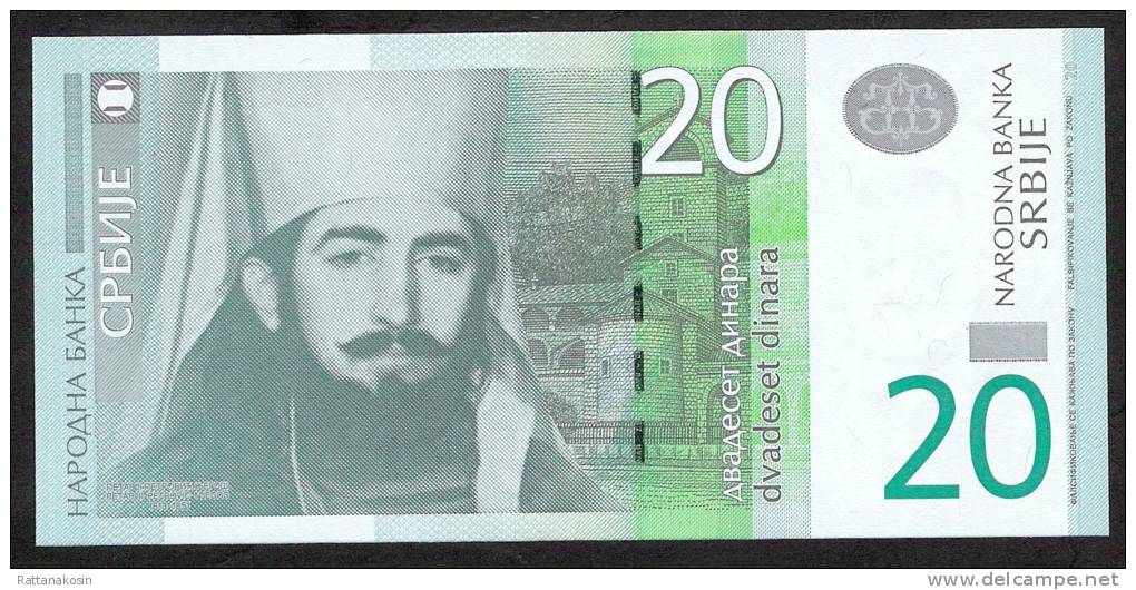 SERBIA SERBIE  P55a  20 DINARA  2011 Low # AA000----   UNC. - Serbia