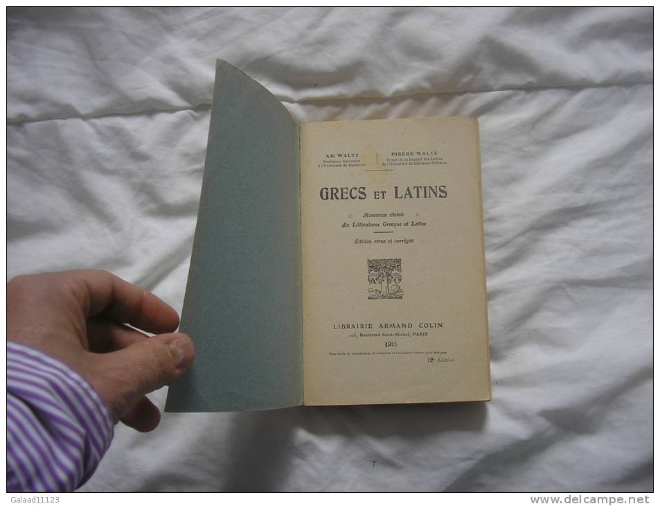 GRECS ET LATINS MORCEAUX CHOISIS DES LITTERATURES GRECQUE ET LATINE - 12-18 Years Old