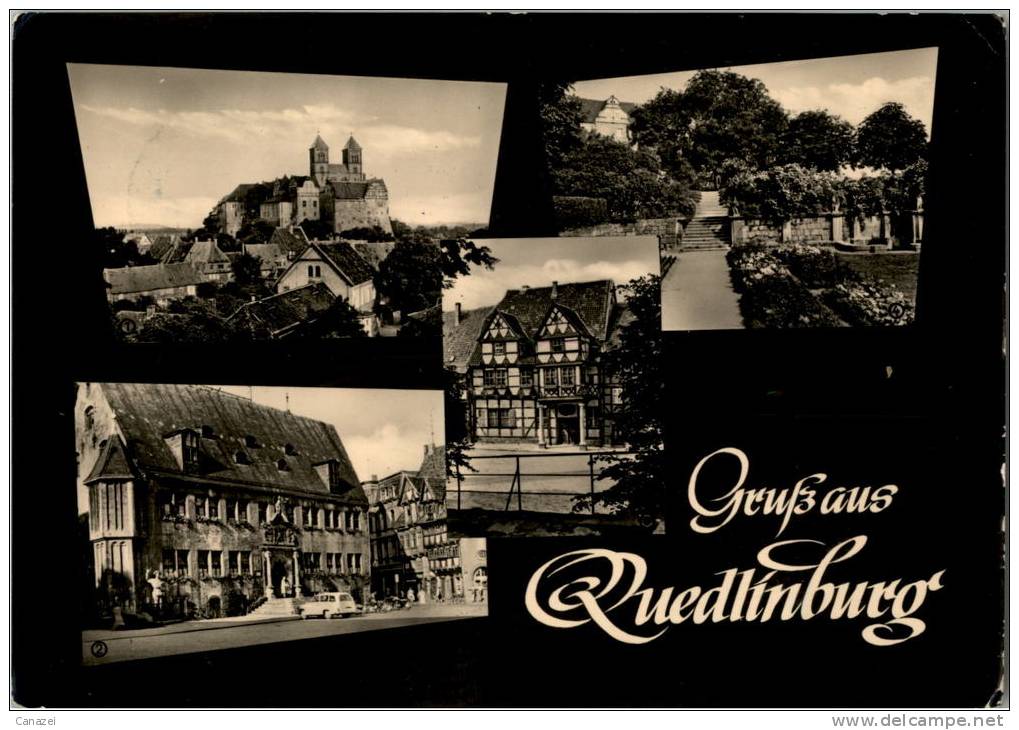 AK Quedlinburg, Rathaus, Schloß, Dom, Klopstockhaus, Gel, 1963 - Quedlinburg