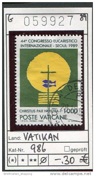 Vatikan - Vaticane - Michel 986 -  Oo Oblit. Used Gebruikt - Gebruikt